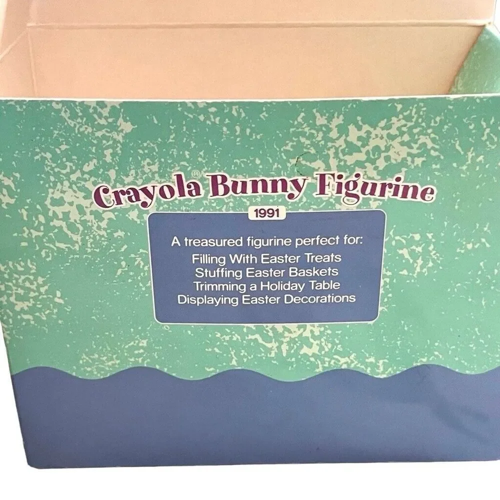 1991 NEW in Box Hallmark CRAYOLA BUNNY FIGURINE Boy Girl Bunny & Easter Basket